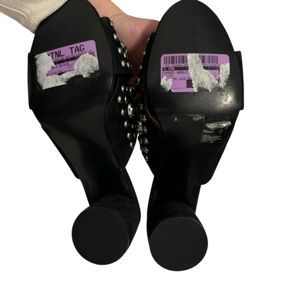 & other stories black & silver studded mule heeled sandals 37 - Picture 9 of 9